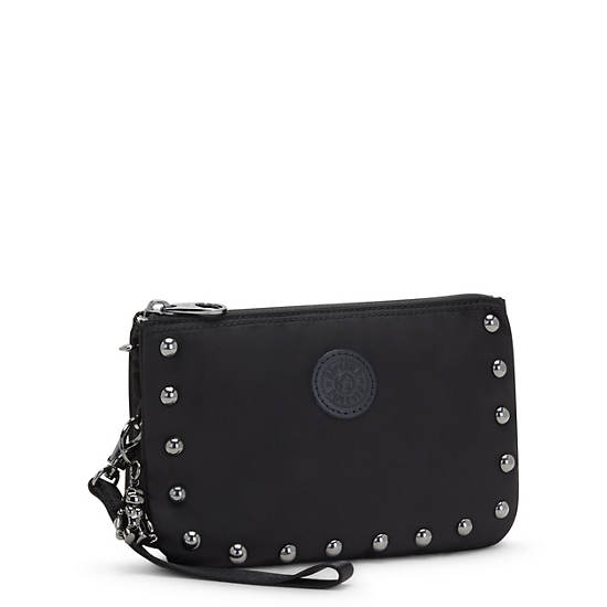 Kipling Creativity Extra Large Metallic Wristlet Bags Opulent Black Stud | CA 2064FD